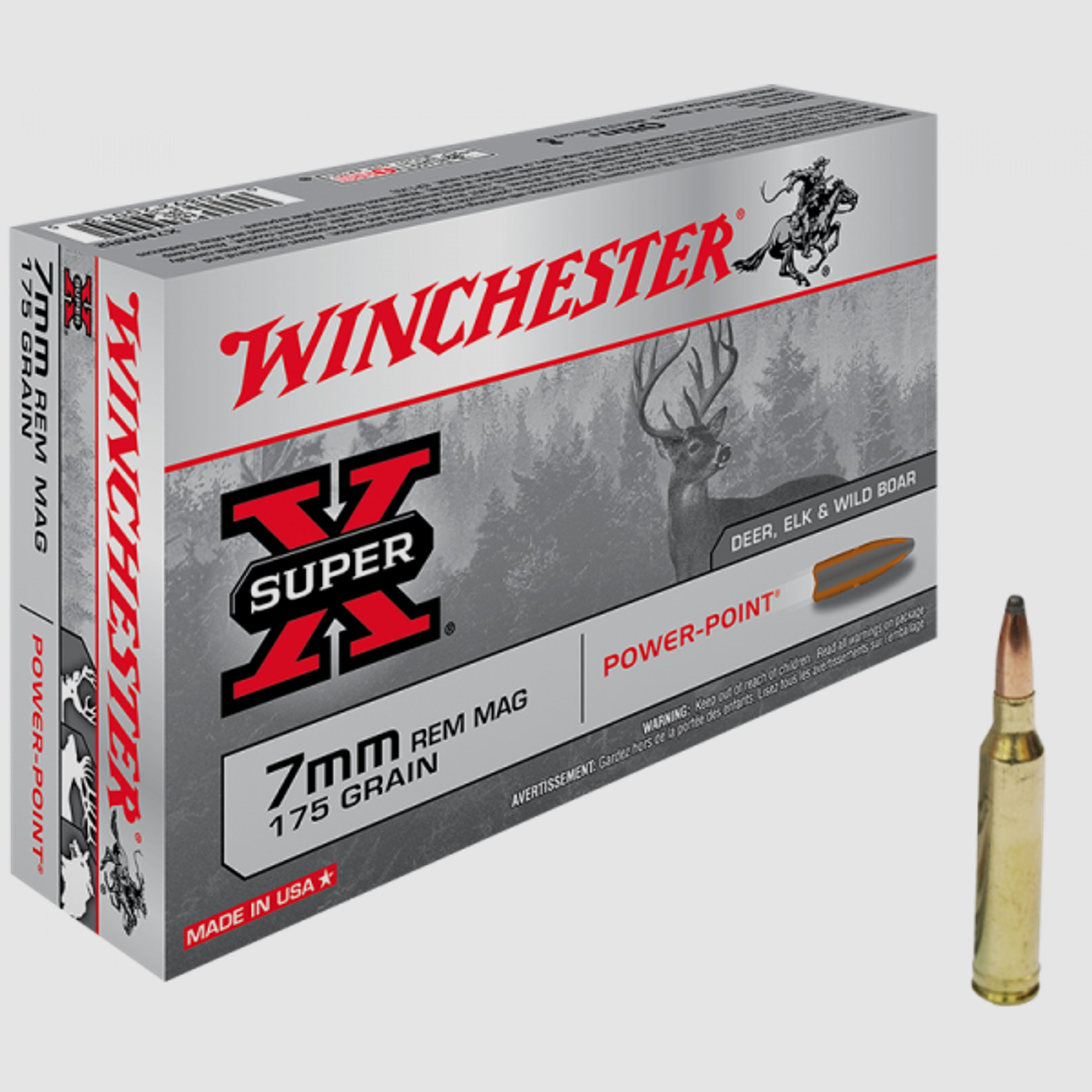 Winchester Super X 7mm Rem Mag Winchester Power Point 175 grs Büchsenpatronen