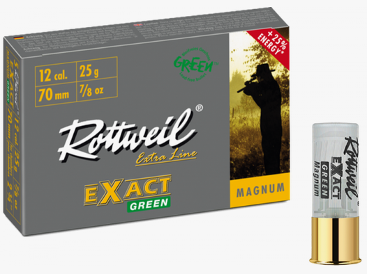Rottweil Extra Line 12/70 Exact Green Magnum 25 g Flintenlaufgeschoss