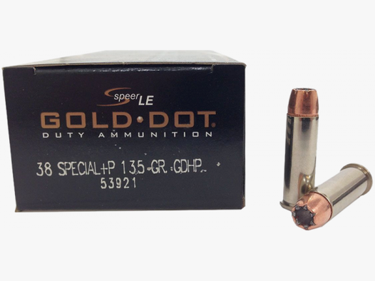 Speer LE Gold Dot Duty .38 Special +P Speer Gold Dot HP 135 grs Revolverpatronen