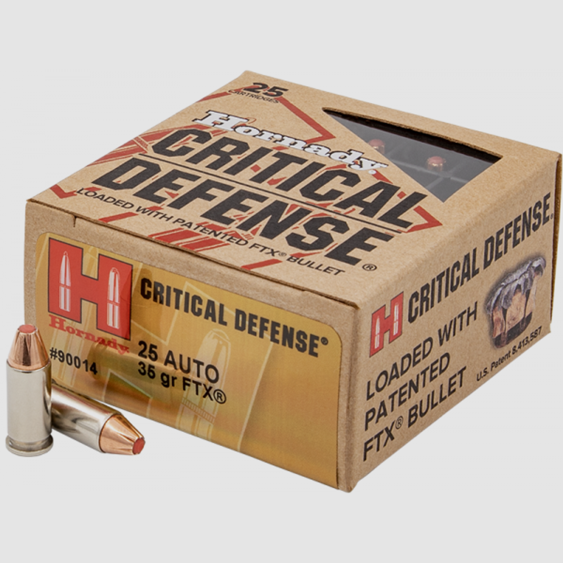 Hornady Critical Defense 6,35mm Browning (.25 ACP) FTX 35 grs Pistolenpatronen