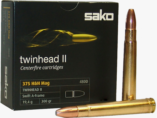 Sako Twinhead II .375 H&H Mag Swift A-Frame 300 grs Büchsenpatronen