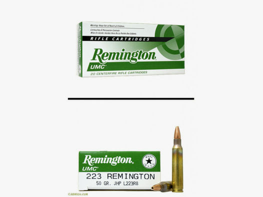 Remington .223 Rem 3,24g - 50grs JHP Büchsenmunition #23812