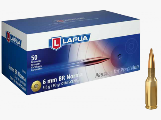 Lapua Scenar-L 6mm BR Norma 90 grs Büchsenpatronen