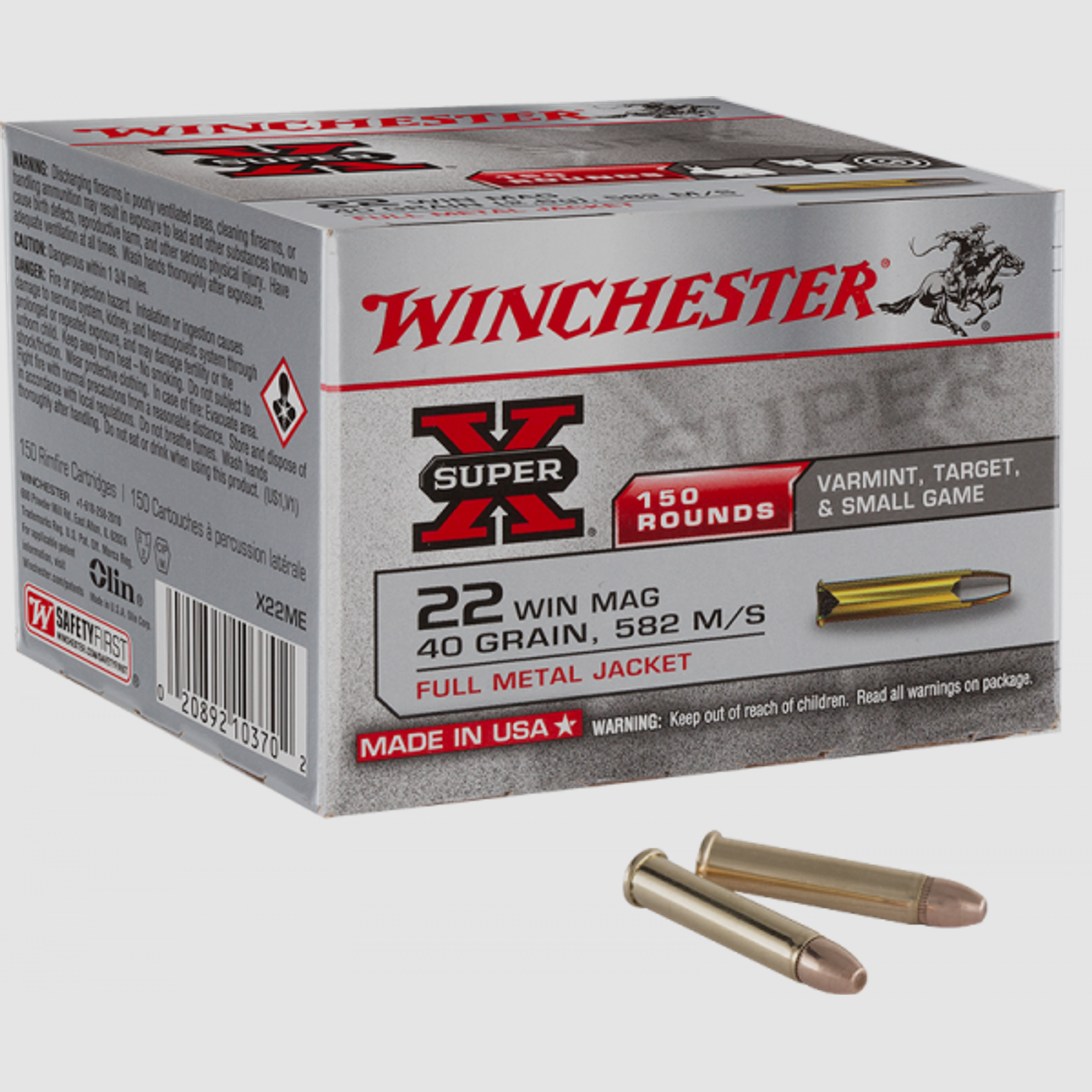 Winchester Super X .22 Win Mag FMJ 40 grs Kleinkaliberpatronen
