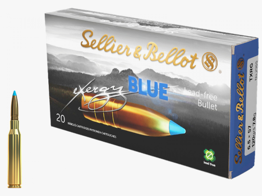 Sellier & Bellot eXergy Blue 6,5x57 TXRG 120 grs Büchsenpatronen