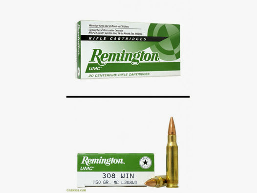 Remington .308 Win 9,72g - 150grs FMJ Büchsenmunition #23715