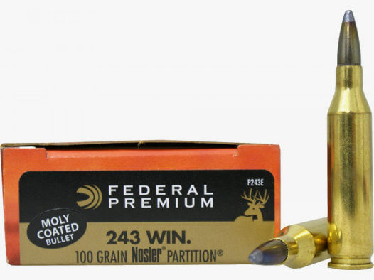 Federal Premium .243 Win 6,48g - 100grs Nosler Partition Büchsenmunition