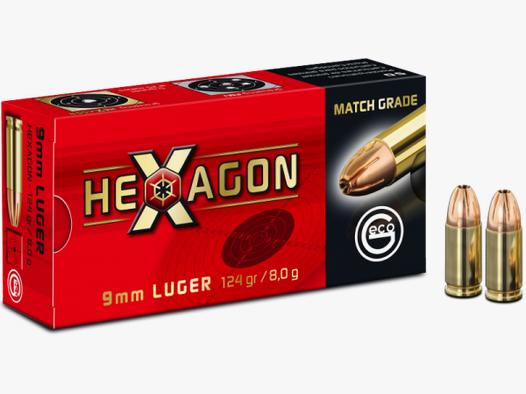 Geco Hexagon 9mm Luger (9x19) 124 grs Pistolenpatronen