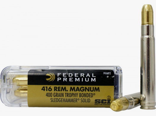 Federal Premium .416 Rem Mag 25,92g - 400grs Federal Trophy Bonded Sledgehammer Solid Büchsenmunitio