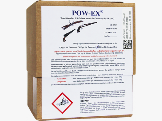 POW-EX FFFg Safety Tubes Schwarzpulver