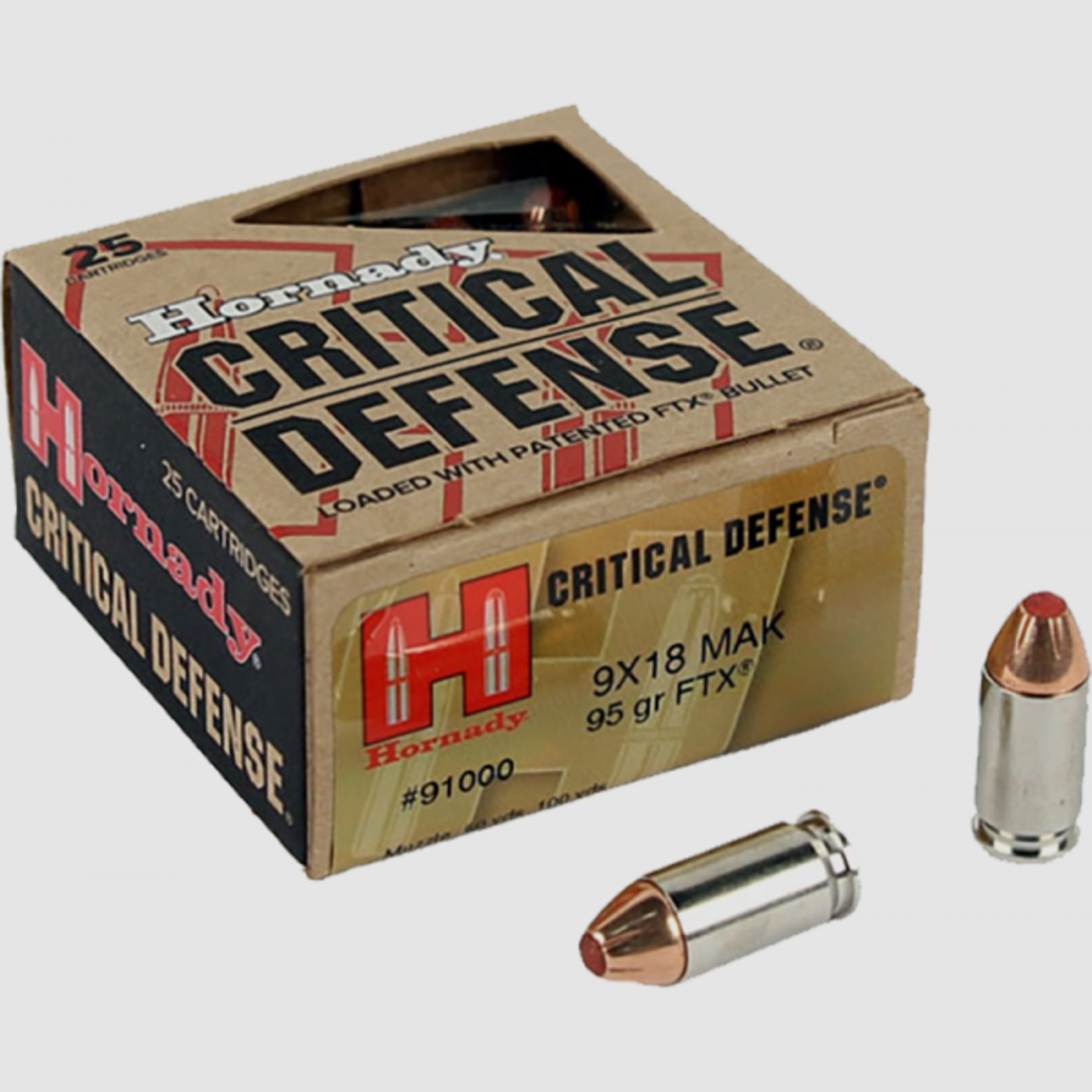 Hornady Critical Defense 9mm Makarov (9x18) FTX 95 grs Pistolenpatronen