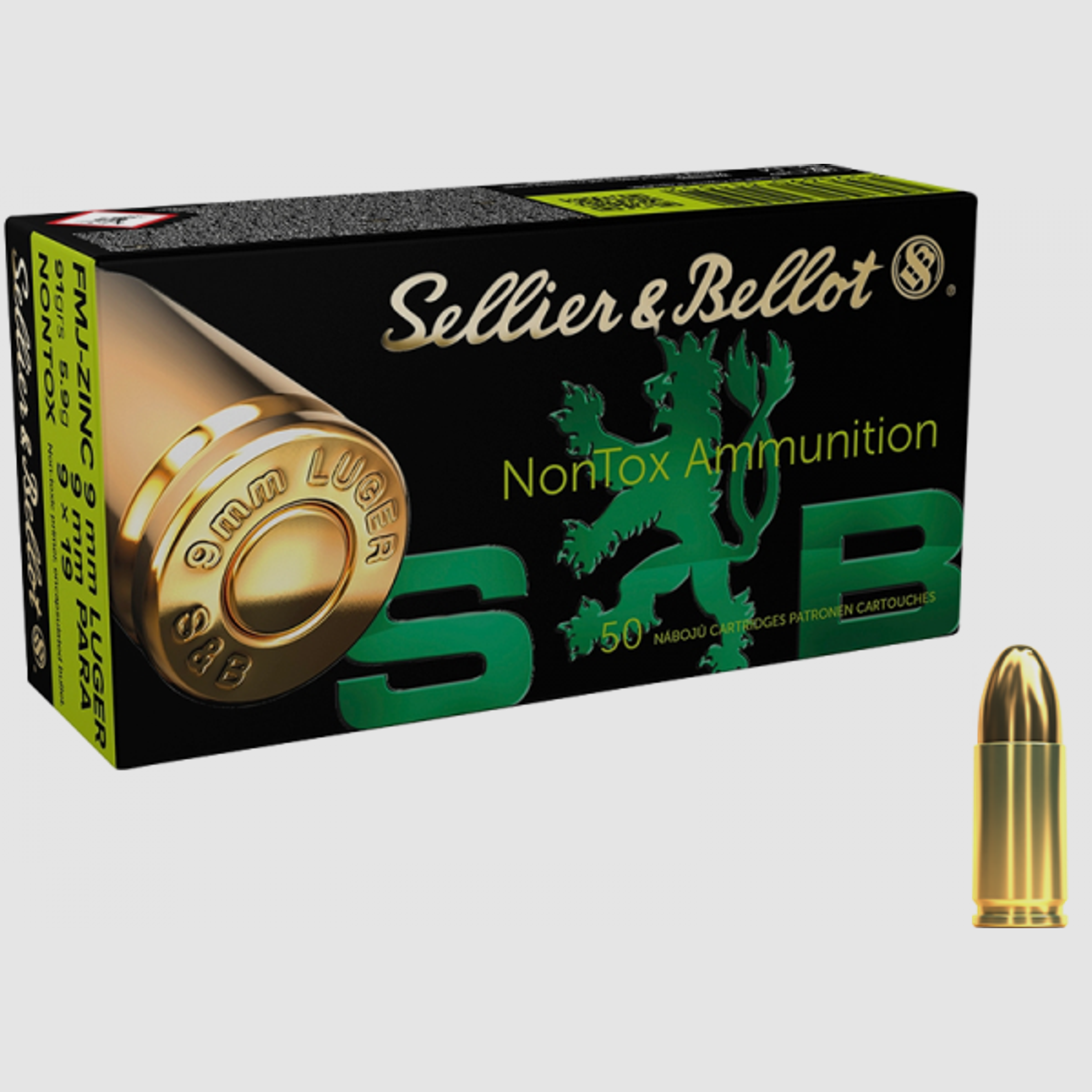 Sellier & Bellot NonTox 9mm Luger (9x19) FMJ 91 grs Pistolenpatronen