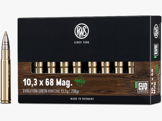 RWS Evolution Green 10,3x68 Mag EVO Green 208 grs Büchsenpatronen