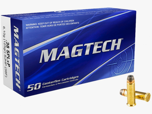 Magtech Standard .38 Special +P SJHP 125 grs Revolverpatronen