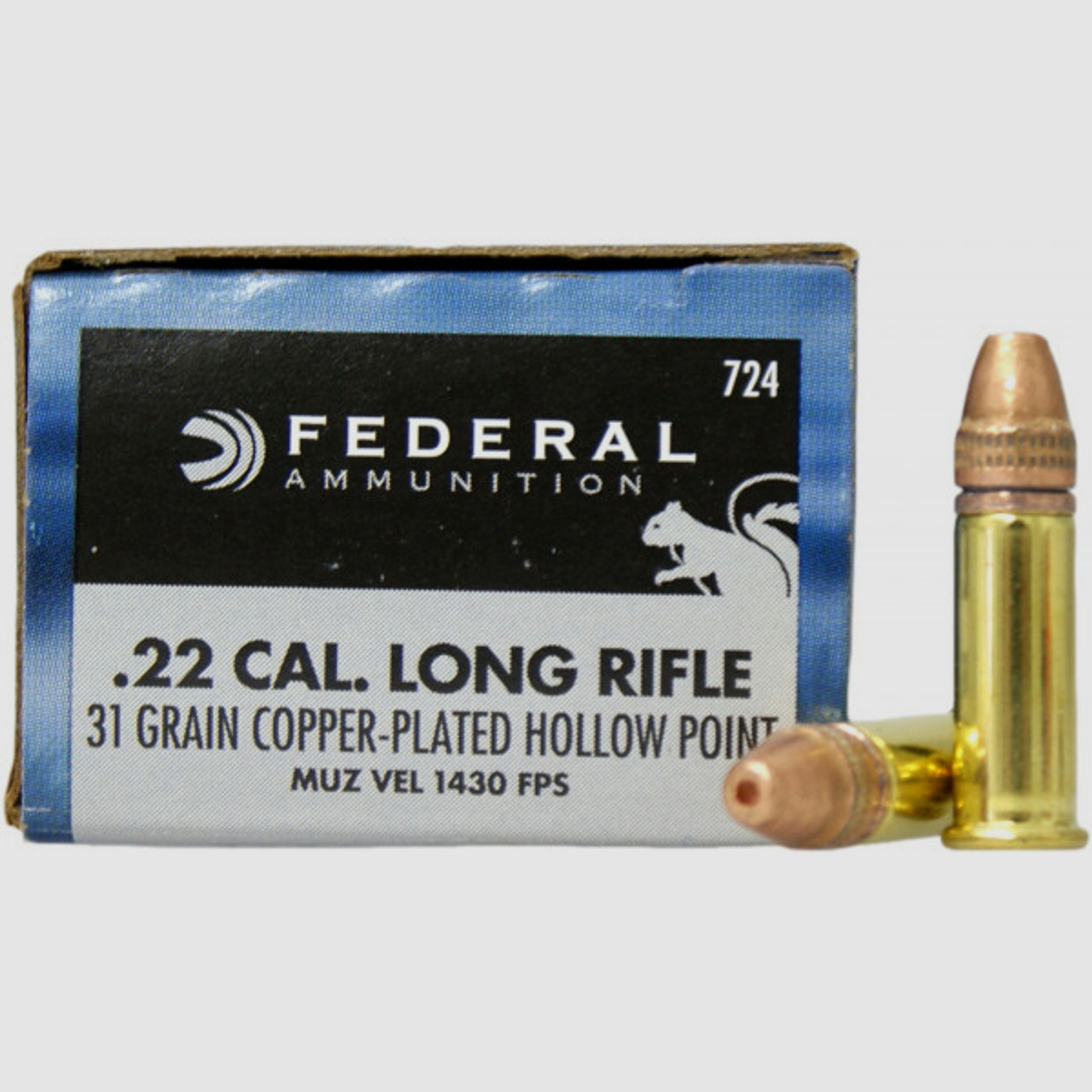 Federal Premium .22 l.r. 2,00g - 31grs Solid Kupfer HP Kleinkalibermunition #724
