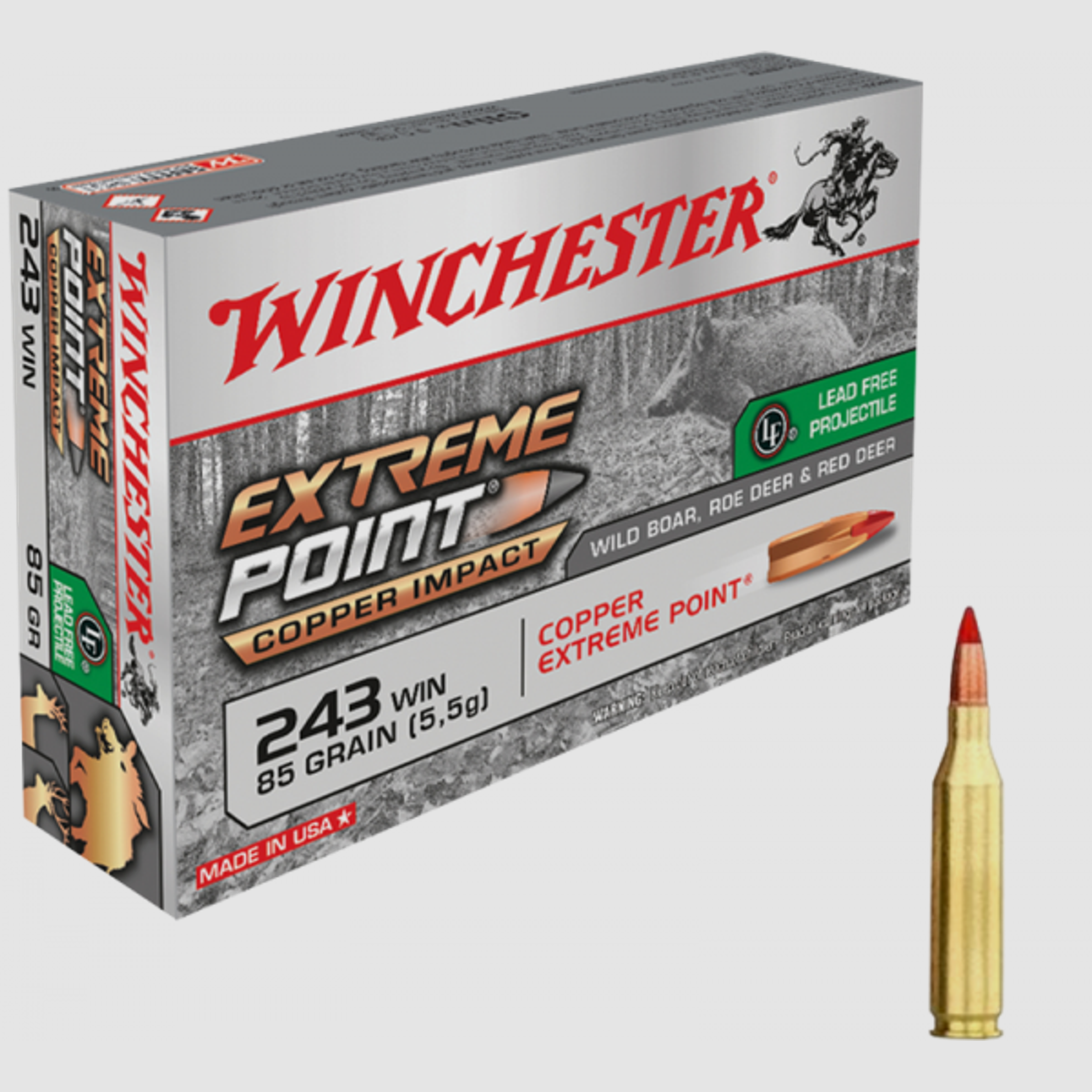 Winchester Extreme Point Copper Impact .243 Win 85 grs Büchsenpatronen