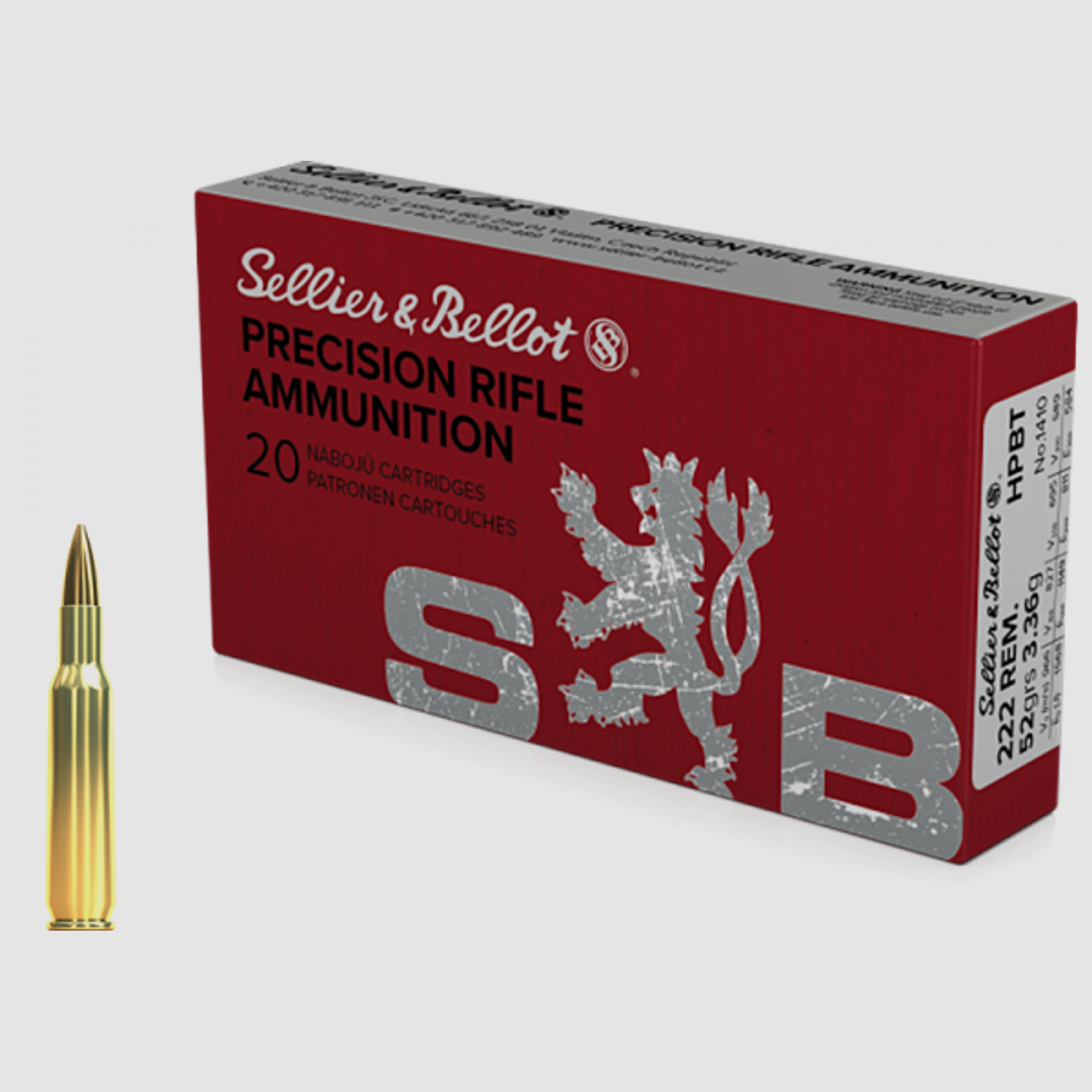 Sellier & Bellot Target Match .222 Rem BTHP 52 grs Büchsenpatronen