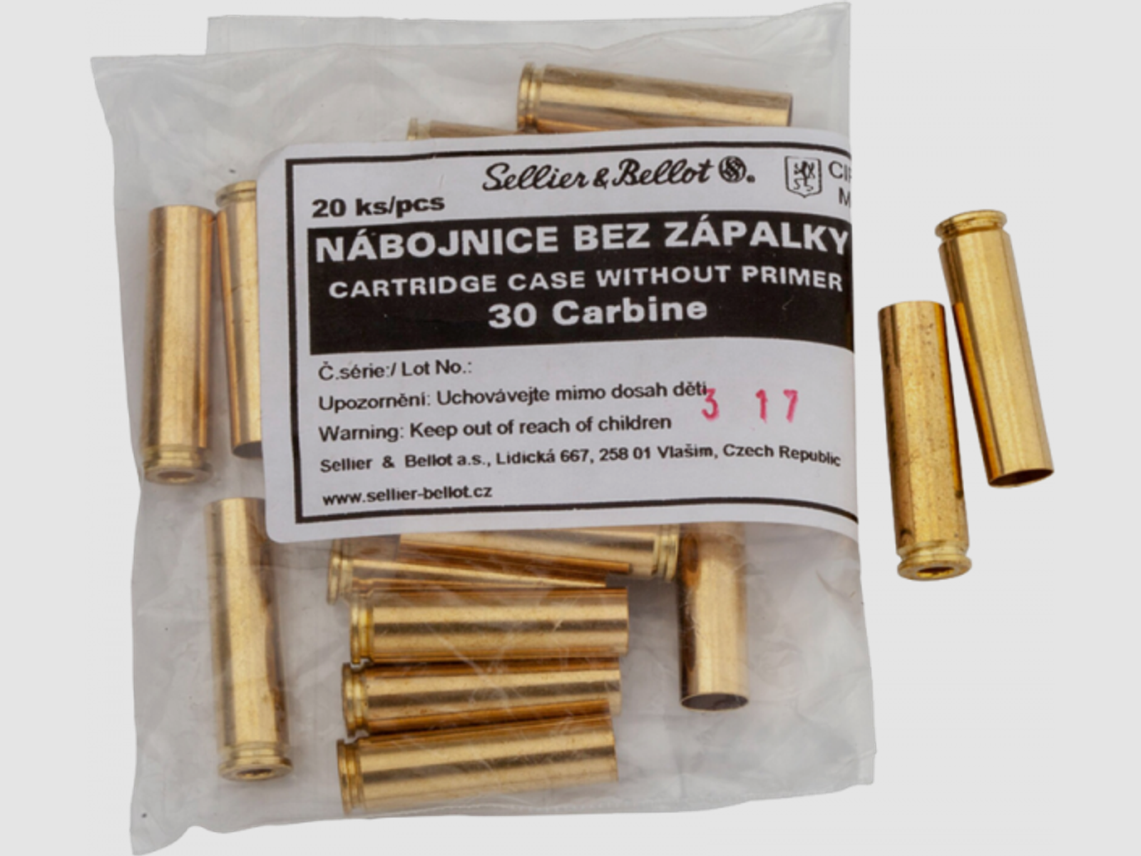 Sellier & Bellot .30 Carbine Langwaffen Hülsen
