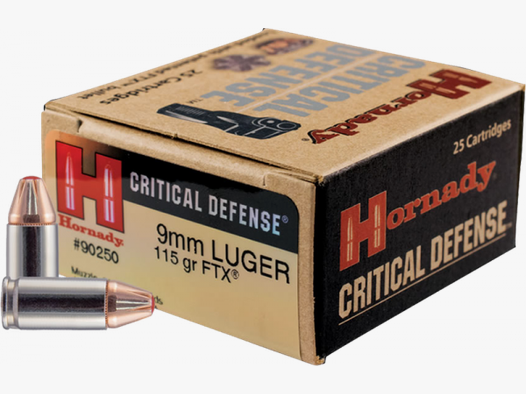Hornady Critical Defense 9mm Luger (9x19) FTX 115 grs Pistolenpatronen