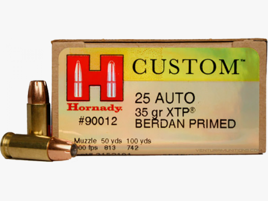 Hornady Custom 6,35mm Browning (.25 ACP) XTP 35 grs Pistolenpatronen
