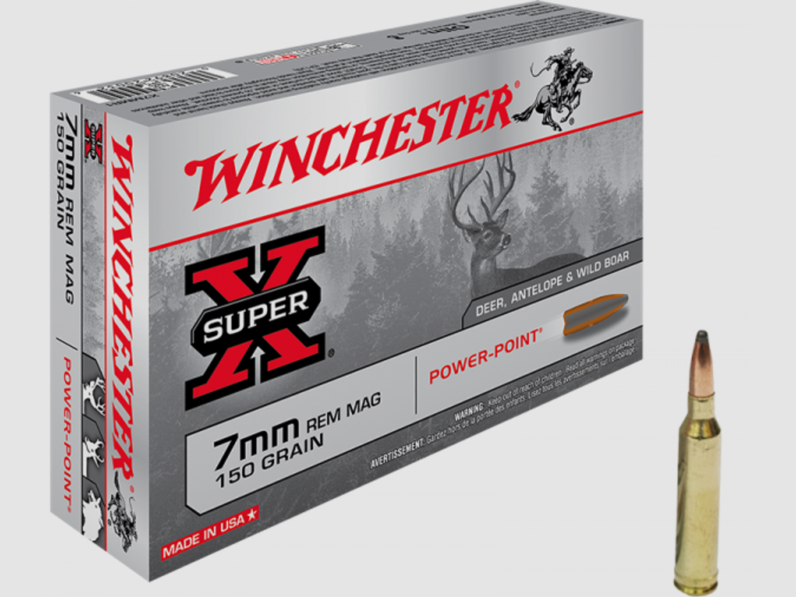 Winchester Super X 7mm Rem Mag Winchester Power Point 150 grs Büchsenpatronen