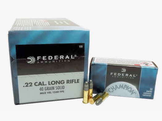 Federal Premium .22 l.r. 2,59g - 40grs Solid Kleinkalibermunition #510
