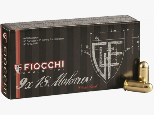 Fiocchi Old Time 9mm Makarov (9x18) FMJ 95 grs Pistolenpatronen