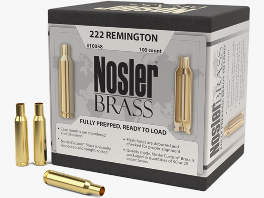 Nosler Premium Brass .222 Rem Langwaffen Hülsen