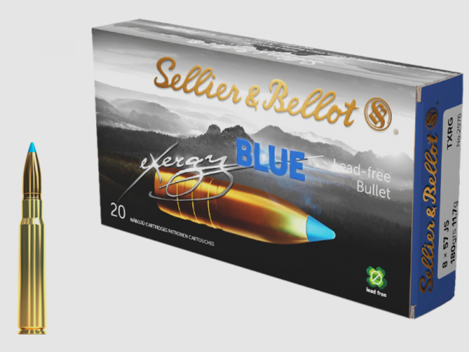 Sellier & Bellot eXergy Blue 8x57 IS TXRG 180 grs Büchsenpatronen
