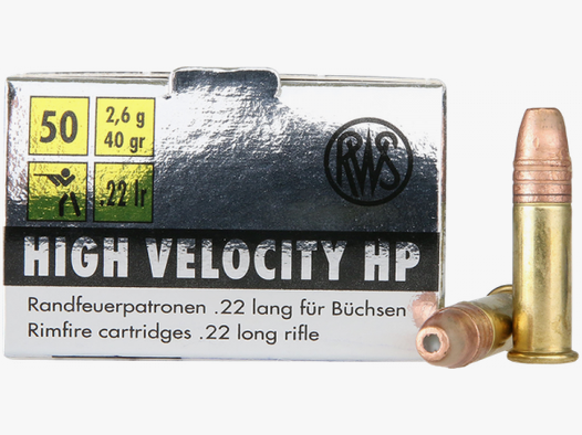 RWS High Velocity .22 LR HP 40 grs Kleinkaliberpatronen