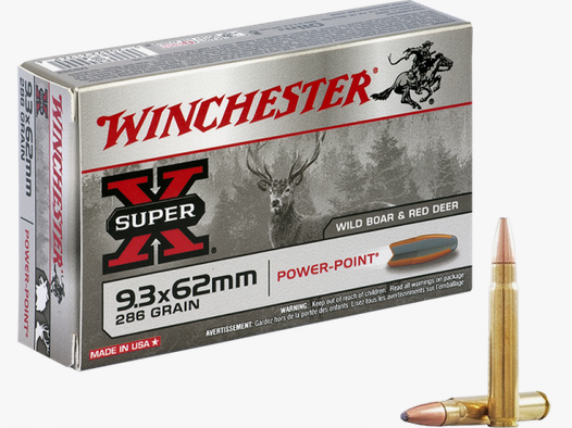 Winchester Super X 9,3x62 Winchester Power Point 286 grs Büchsenpatronen
