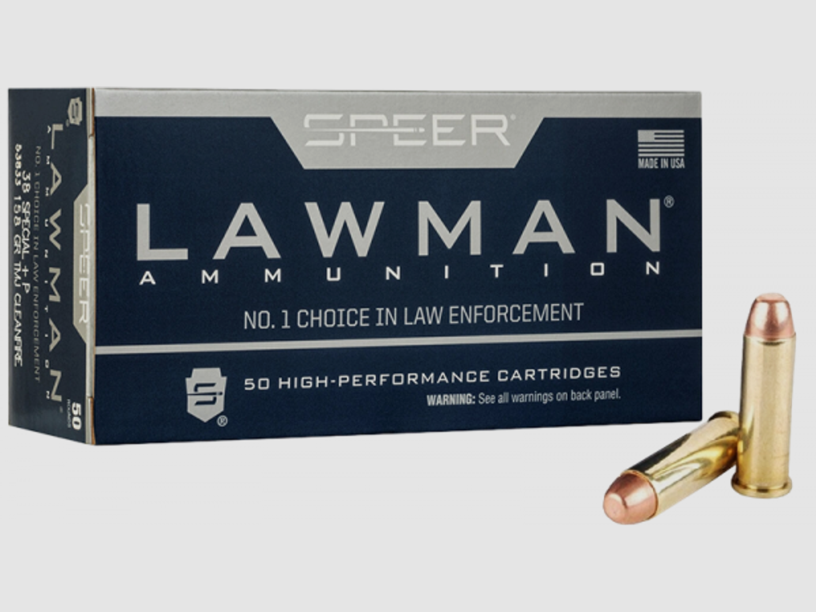 Speer LE Lawman Clean-Fire .38 Special +P TFMJ Flat 158 grs Revolverpatronen