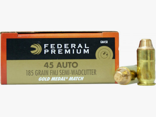 Federal Premium .45 ACP 11,99g - 185grs FMJ SWC Pistolenmunition
