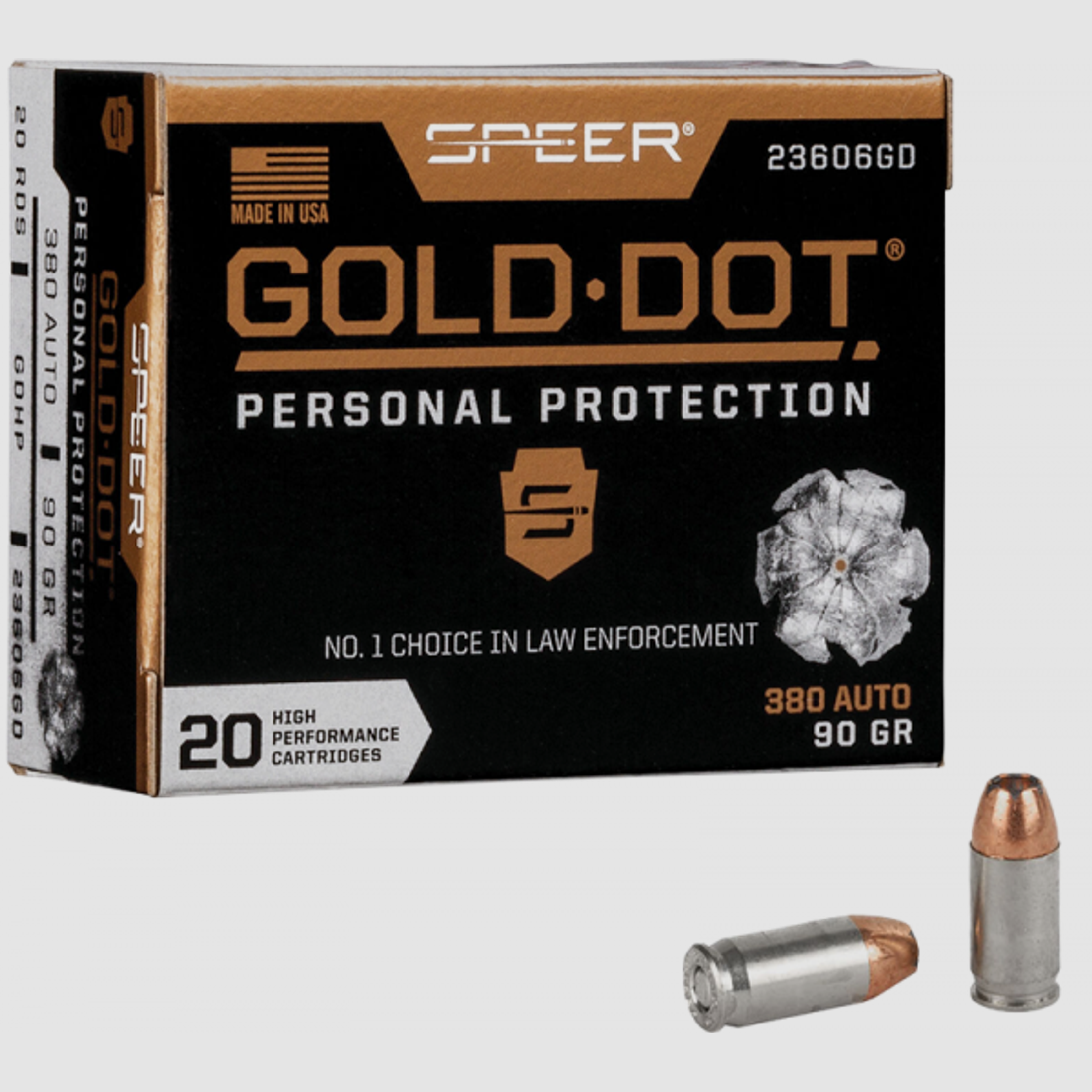 Speer Gold Dot Personal Protection 9mm Browning Kurz (.380 ACP) Speer Gold Dot HP 90 grs Pistolenpat