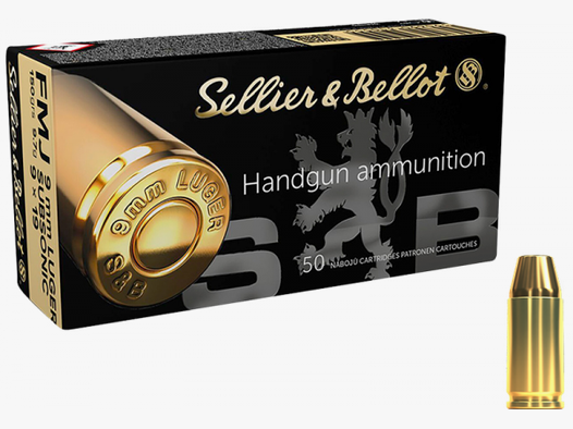 Sellier & Bellot Standard 9mm Luger (9x19) FMJ Flat 150 grs Pistolenpatronen