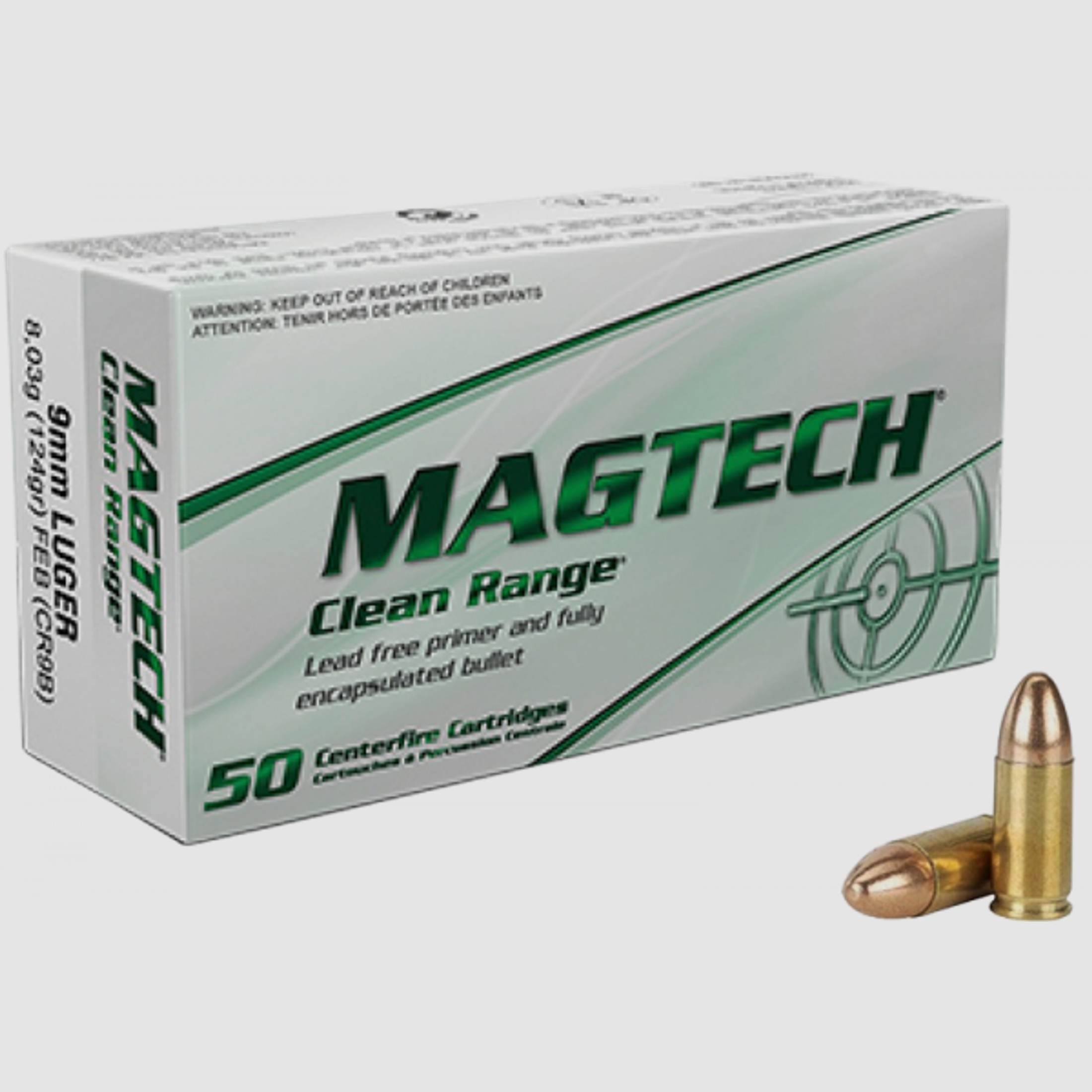 Magtech Clean Range 9mm Luger (9x19) Magtech FEB 124 grs Pistolenpatronen