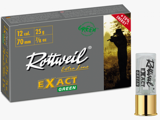 Rottweil Extra Line 12/70 Exact Green 25 g Flintenlaufgeschoss