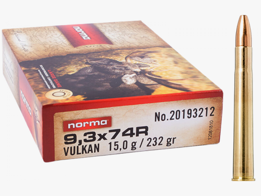 Norma Vulkan 9,3x74 R 232 grs Büchsenpatronen