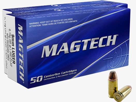 Magtech Standard 9mm Luger (9x19) SJSP Flat 95 grs Pistolenpatronen