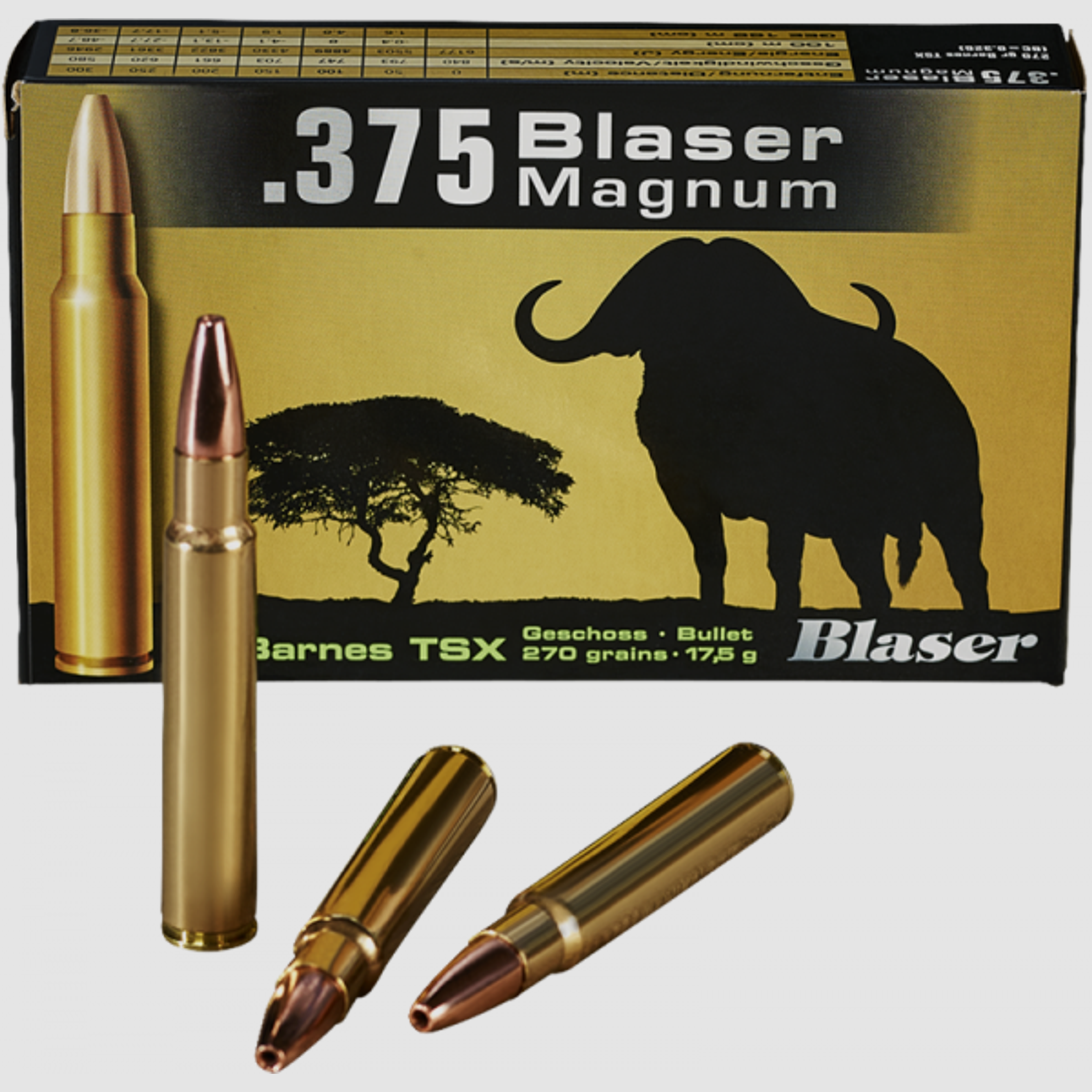 Blaser Magnum .375 Blaser Mag Barnes TSX 270 grs Büchsenpatronen