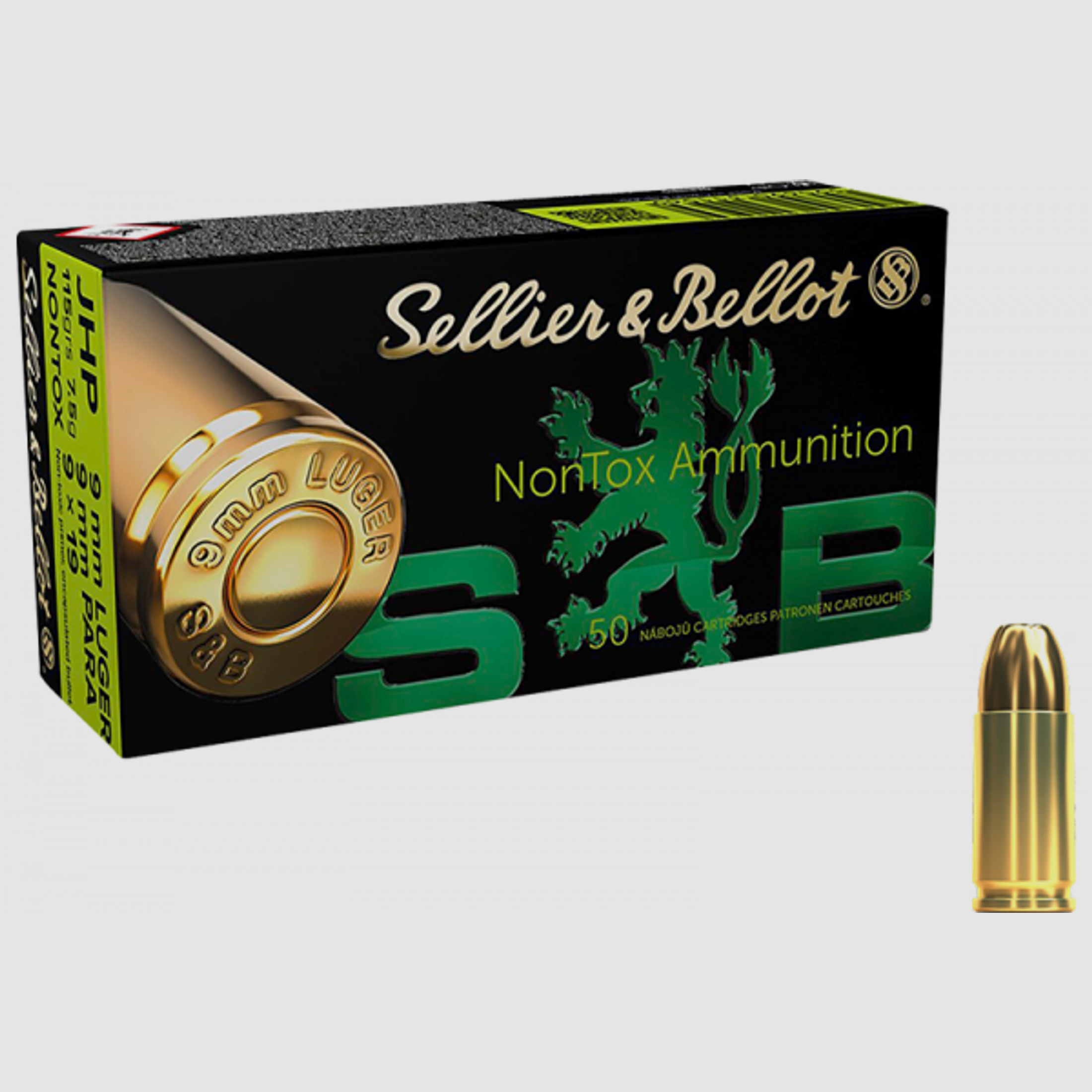Sellier & Bellot NonTox 9mm Luger (9x19) JHP 115 grs Pistolenpatronen
