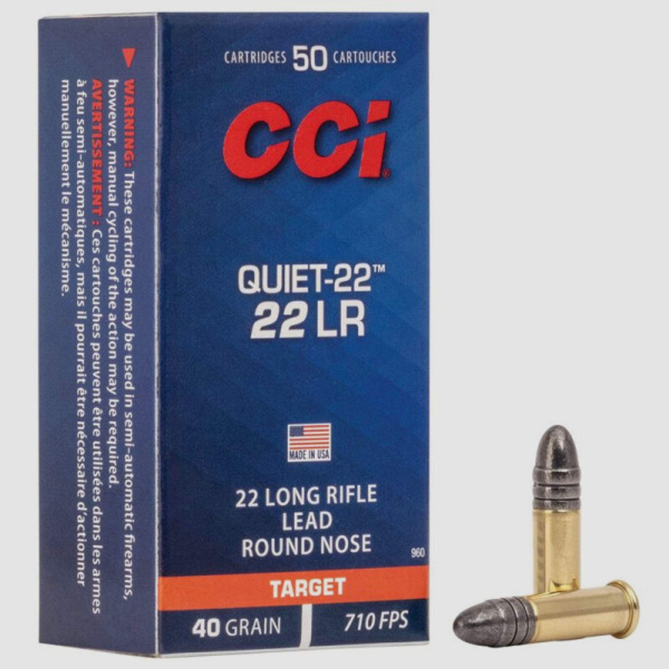 CCI Quiet 22 .22 LR LRN 40 grs Kleinkaliberpatronen