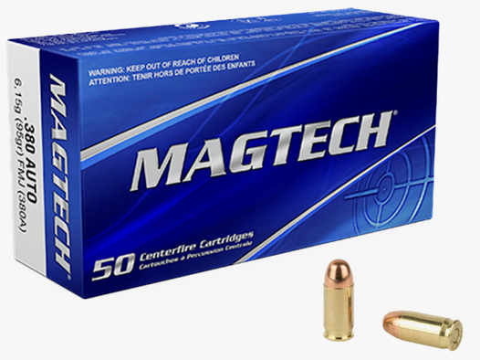 Magtech Standard 9mm Browning Kurz (.380 ACP) FMJ 95 grs Pistolenpatronen