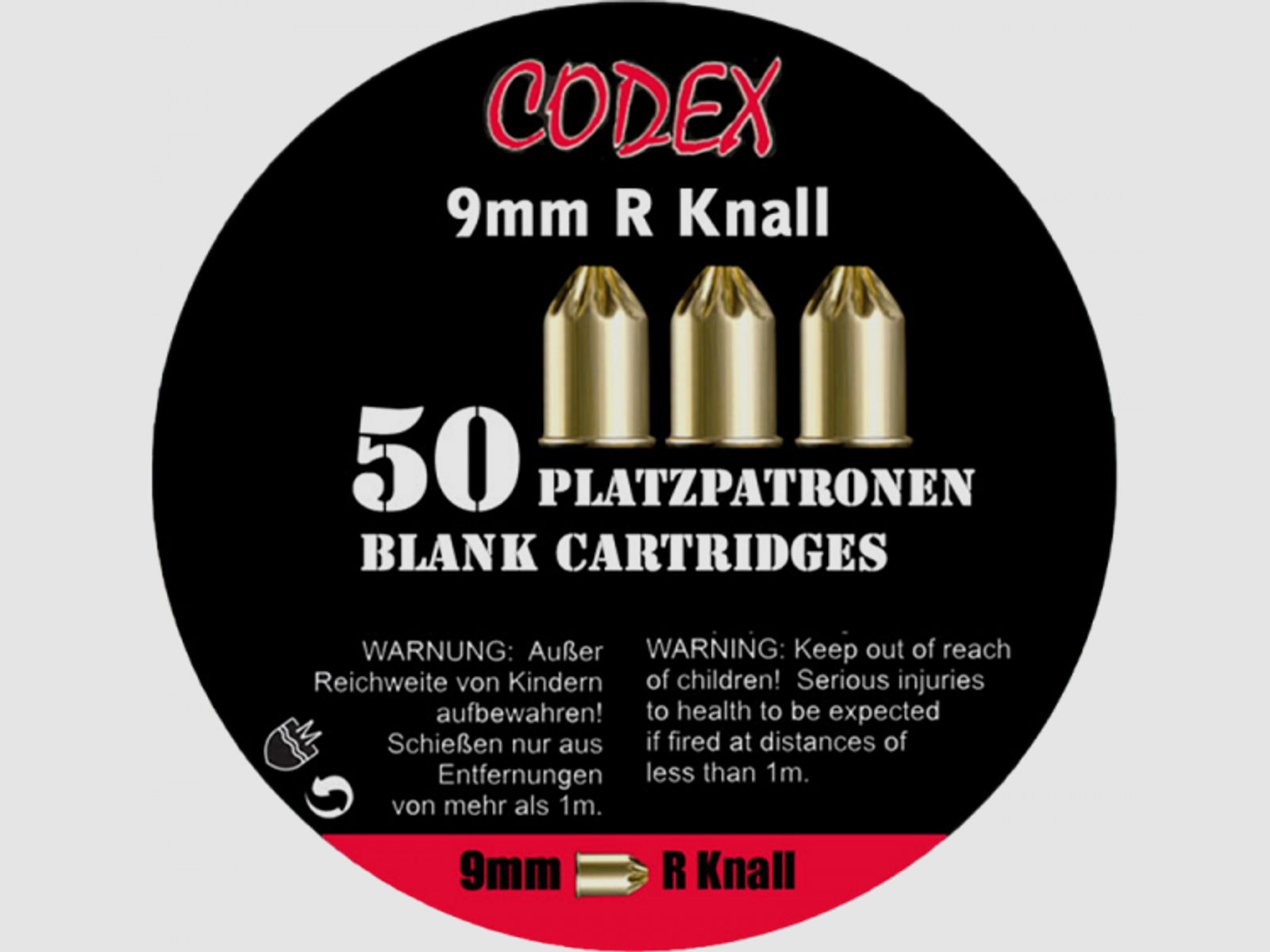 Codex 9mm R Knall Schreckschusspatronen
