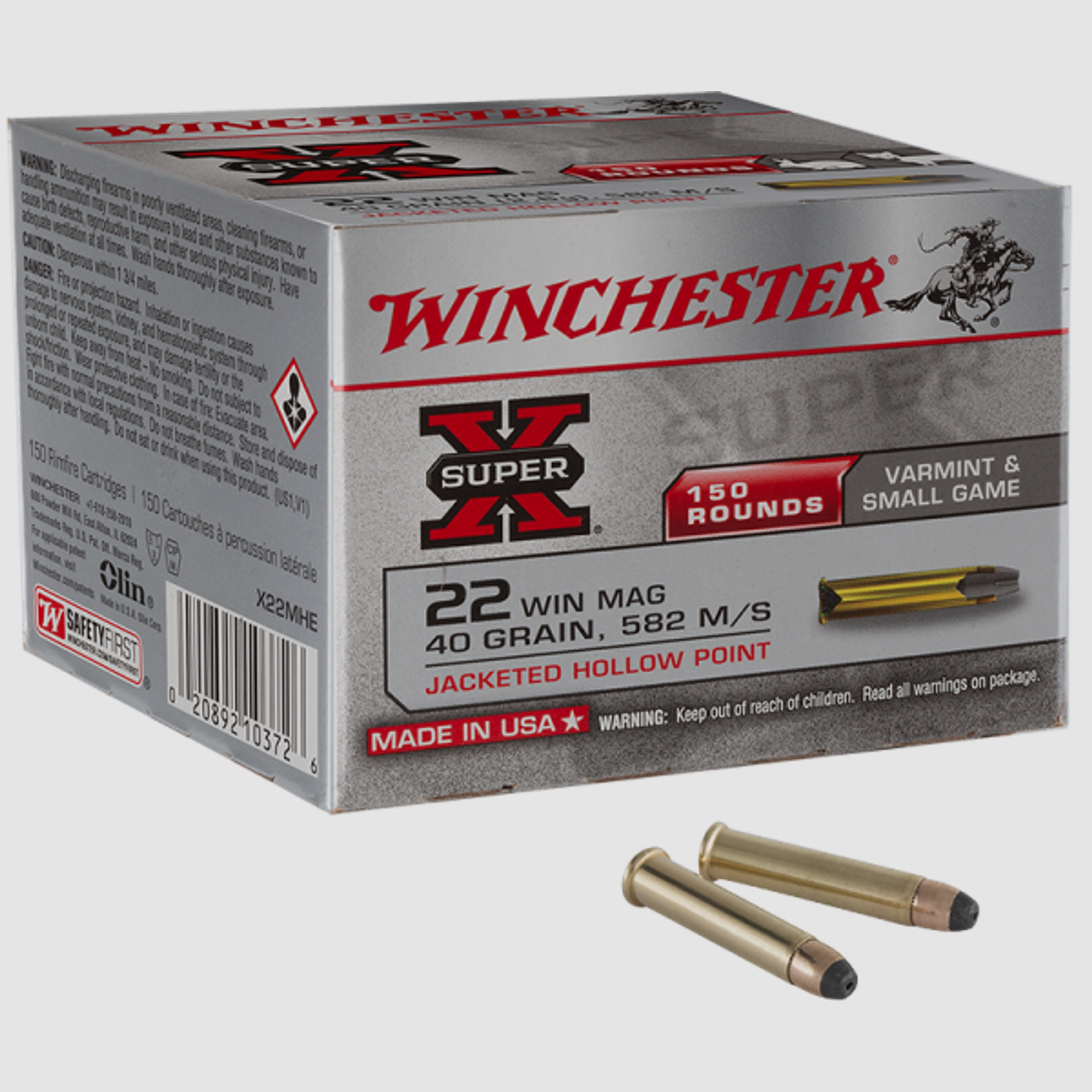 Winchester Super X .22 Win Mag JHP 40 grs Kleinkaliberpatronen