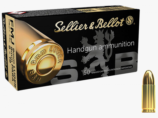 Sellier & Bellot Standard 9mm Luger (9x19) FMJ 115 grs Pistolenpatronen