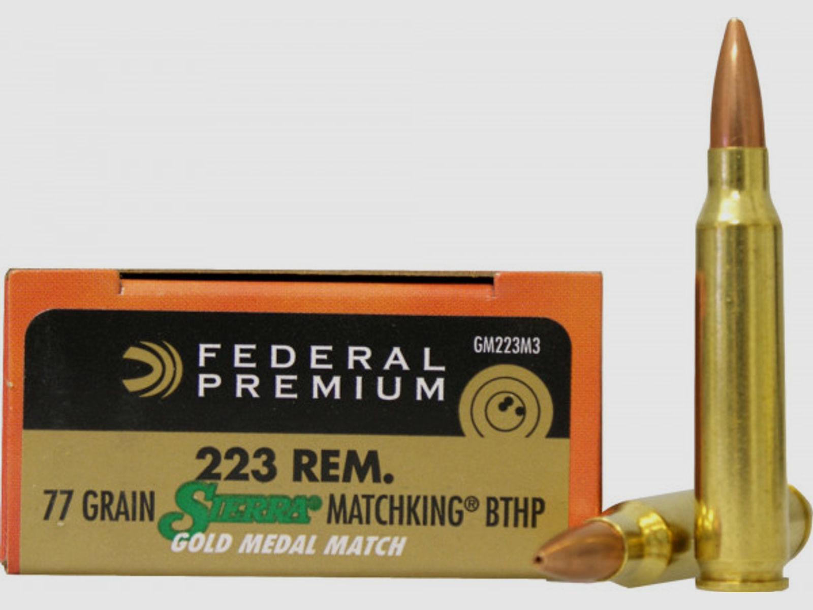 Federal Premium .223 Rem 5,00g - 77grs Sierra Match King BTHP Büchsenmunition #GM223M3