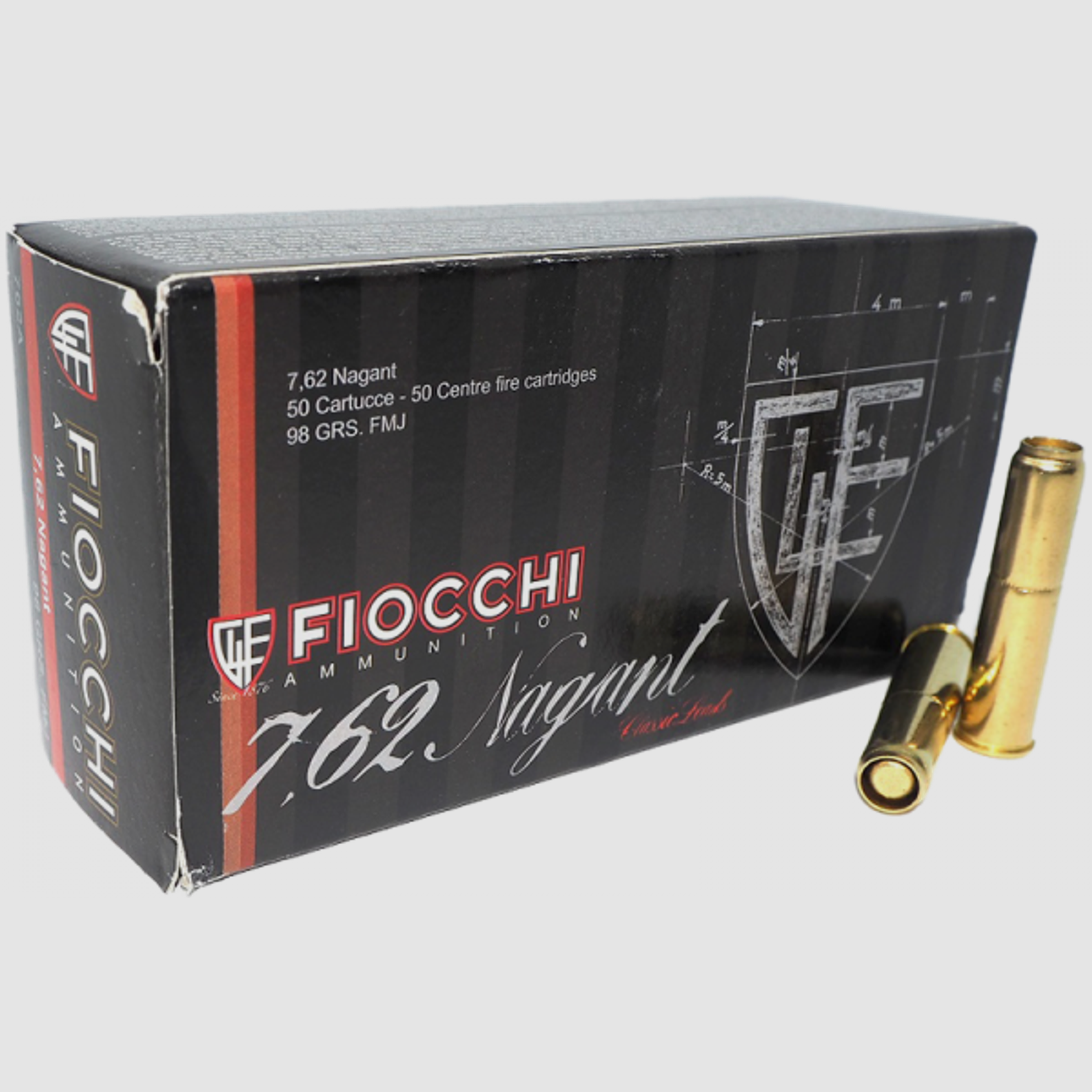 Fiocchi Old Time 7,62mm Nagant FMJ 98 grs Revolverpatronen