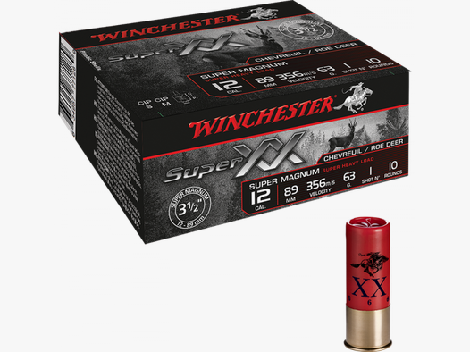 Winchester Super XX Magnum 12/89 63 gr Schrotpatronen