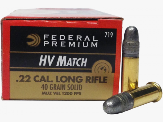 Federal Premium .22 l.r. 2,59g - 40grs Solid Kleinkalibermunition #719